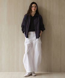 STUDIO&PARC（スタジオアンドパルク）の「Cargo Cutline Pants_White（スウェットパンツ）」