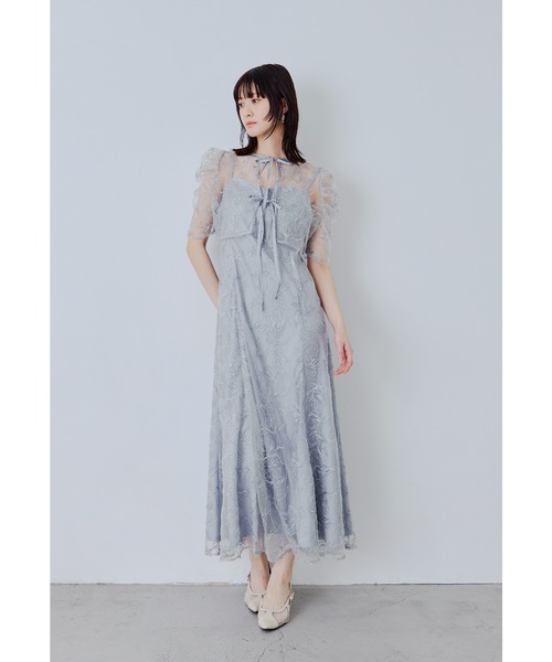niana(ニアナ)の「シアーレースボレロセットドレス 2点セット キャミワンピース 結婚式 二次会 同窓会 入学式 卒業式 ディナー パーティードレス オケージョンドレス お呼ばれ(ドレス・レディース・ブラウン/グリーン/ブラック/ブルーグレー/ブラック系その他/ライトイエロー・S/M/L)」の22枚目の写真