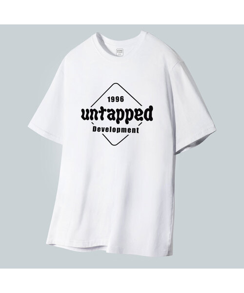 UNTAPPED STUDIO(アンタップドスタジオ)の「スクエアシグネチャーピュアコットンビッグオーバーフィット半袖Tシャツ2COLOR(Tシャツ/カットソー・メンズ・ブラック/ホワイト・S(90)/M(95)/XL/L)」の2枚目の写真