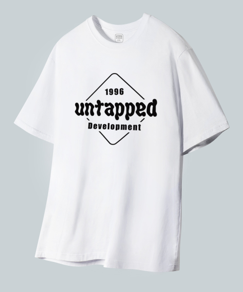 UNTAPPED STUDIO(アンタップドスタジオ)の「スクエアシグネチャーピュアコットンビッグオーバーフィット半袖Tシャツ2COLOR(Tシャツ/カットソー・メンズ・ブラック/ホワイト・S(90)/M(95)/XL/L)」の3枚目の写真