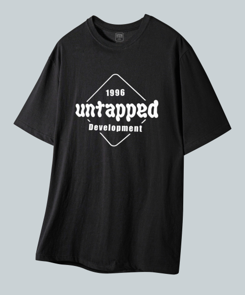 UNTAPPED STUDIO(アンタップドスタジオ)の「スクエアシグネチャーピュアコットンビッグオーバーフィット半袖Tシャツ2COLOR(Tシャツ/カットソー・メンズ・ブラック/ホワイト・S(90)/M(95)/XL/L)」の4枚目の写真