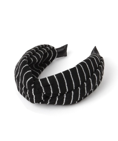 niko and...(ニコアンド)の「パイルボーダーカチューシャ(バレッタ/ヘアクリップ・レディース・ブラック/ホワイト・0)」の1枚目の写真