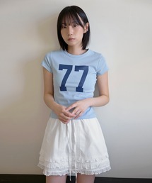 パステルナンバリングプリント半袖Tシャツ