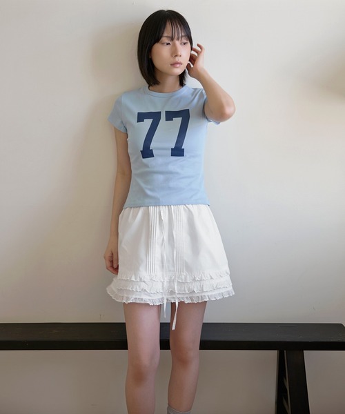 UNE MANSION(ユヌマンション)の「パステルナンバリングプリント半袖Tシャツ(Tシャツ/カットソー・レディース・ホワイト/イエロー/スカイブルー/グレー・FREE)」の19枚目の写真
