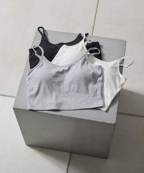 goocy（グーシー）の「【冷感】カップ付きショートキャミ（キャミソール・レディース・ホワイト/グレー/ブラック・FREE）」の3枚目の写真