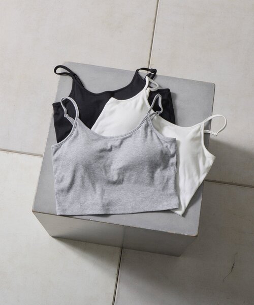 goocy（グーシー）の「【冷感】カップ付きショートキャミ（キャミソール・レディース・ホワイト/グレー/ブラック・FREE）」の10枚目の写真