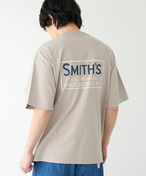 SMITH'S AMERICAN(スミスアメリカン)の「SMITH'S(スミス)別注ポケット付きプリント半袖Tシャツ(Tシャツ/カットソー・メンズ・ブラック/ネイビー/ホワイト/ナチュラル/ダークブラウン/マスタード・S/M/L/XL)」の4枚目の写真