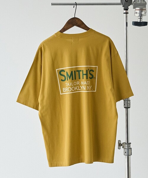 SMITH'S AMERICAN(スミスアメリカン)の「SMITH'S(スミス)別注ポケット付きプリント半袖Tシャツ(Tシャツ/カットソー・メンズ・ブラック/ネイビー/ホワイト/ナチュラル/ダークブラウン/マスタード・S/M/L/XL)」の6枚目の写真
