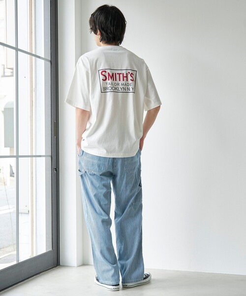 SMITH'S AMERICAN(スミスアメリカン)の「SMITH'S(スミス)別注ポケット付きプリント半袖Tシャツ(Tシャツ/カットソー・メンズ・ブラック/ネイビー/ホワイト/ナチュラル/ダークブラウン/マスタード・S/M/L/XL)」の9枚目の写真