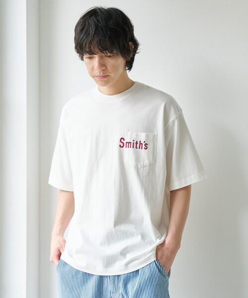 SMITH'S AMERICAN(スミスアメリカン)の「SMITH'S(スミス)別注ポケット付きプリント半袖Tシャツ(Tシャツ/カットソー・メンズ・ブラック/ネイビー/ホワイト/ナチュラル/ダークブラウン/マスタード・S/M/L/XL)」の10枚目の写真