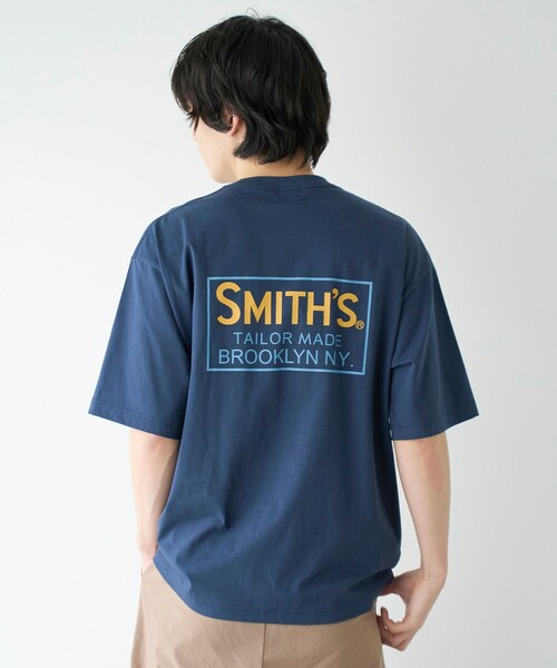 スミスアメリカン★パイルロゴ アームレザー スタジャン 灰 ベージュ L相当 SMITH'S AMERICAN スミスアメリカン ナンバリング 牛革 袖革スタジャン
