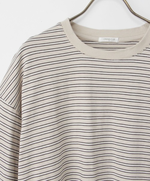 Honeys(ハニーズ)の「【UVカット】ボーダーゆるTシャツ(Tシャツ/カットソー・レディース・ネイビー×ホワイト/グリーン系その他/ベージュ系その他・L/LL/M/S)」の14枚目の写真