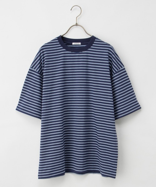 Honeys(ハニーズ)の「【UVカット】ボーダーゆるTシャツ(Tシャツ/カットソー・レディース・ネイビー×ホワイト/グリーン系その他/ベージュ系その他・L/LL/M/S)」の17枚目の写真