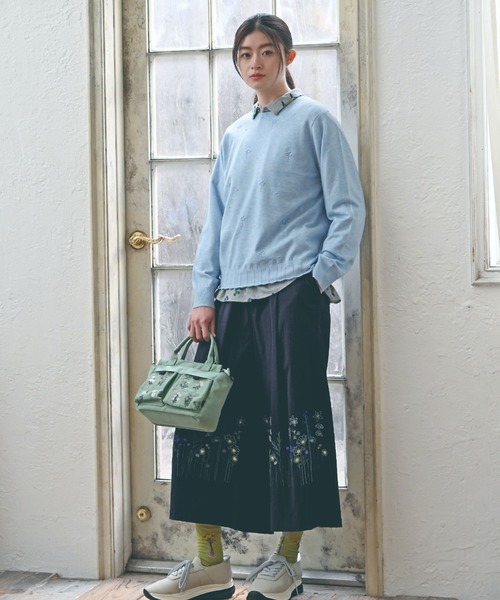 SUPER HAKKA(スーパーハッカ)の「SUPER HAKKA×マツモトヨーコ 「Popping flowers」ジャカードソックス(ソックス/靴下・レディース・ライトグリーン/ライトグレー/ネイビー・FREE)」の7枚目の写真