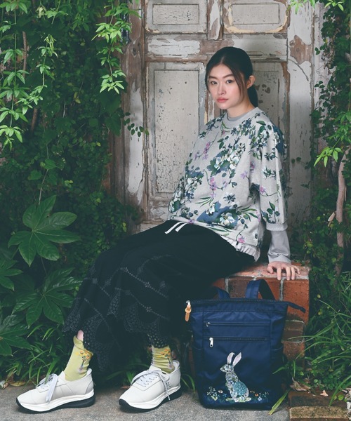 SUPER HAKKA(スーパーハッカ)の「SUPER HAKKA×マツモトヨーコ 「Popping flowers」ジャカードソックス(ソックス/靴下・レディース・ライトグリーン/ライトグレー/ネイビー・FREE)」の6枚目の写真