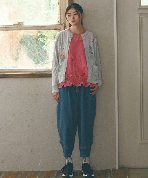 SUPER HAKKA(スーパーハッカ)の「SUPER HAKKA×マツモトヨーコ 「Popping flowers」ジャカードソックス(ソックス/靴下・レディース・ライトグリーン/ライトグレー/ネイビー・FREE)」の4枚目の写真