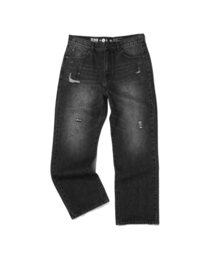 DAMAGE DENIM PANTS BLACK