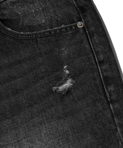 EXTRAORDINARY(エクストラオーディナリー)の「DAMAGE DENIM PANTS BLACK(デニムパンツ・メンズ・その他・M/L/XL/XX-LARGE)」の8枚目の写真
