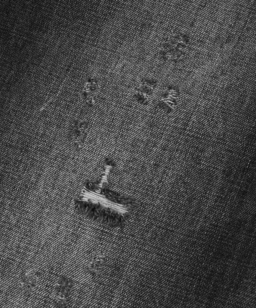 EXTRAORDINARY(エクストラオーディナリー)の「DAMAGE DENIM PANTS BLACK(デニムパンツ・メンズ・その他・M/L/XL/XX-LARGE)」の6枚目の写真