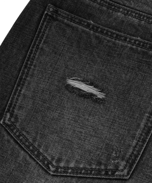 EXTRAORDINARY(エクストラオーディナリー)の「DAMAGE DENIM PANTS BLACK(デニムパンツ・メンズ・その他・M/L/XL/XX-LARGE)」の3枚目の写真