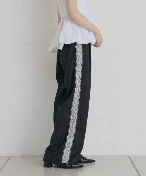 mline（エムライン）の「[mline]サイドレーススラックス（その他パンツ・レディース・グレー/ブラック・1/2）」の4枚目の写真