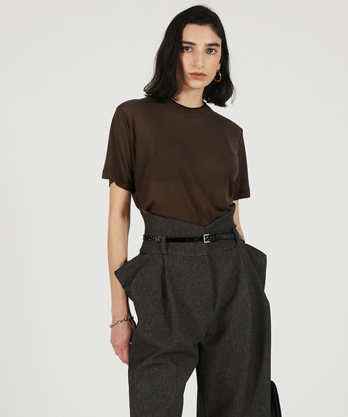 PRANK PROJECT(プランクプロジェクト)の「【2026Summer Pre-Order】サマーウールブレンドTシャツ / Summer Wool Blend T-Shirt(Tシャツ/カットソー・レディース・ブラウン/グレー/ブラック・FREE)」の3枚目の写真