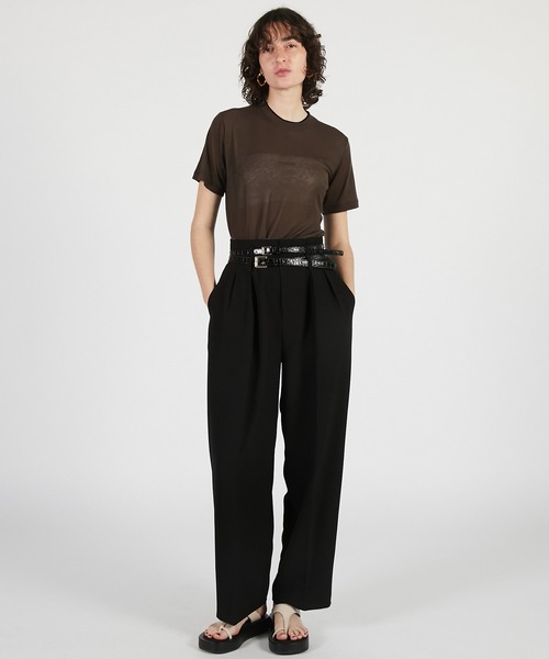 PRANK PROJECT(プランクプロジェクト)の「【2026Summer Pre-Order】サマーウールブレンドTシャツ / Summer Wool Blend T-Shirt(Tシャツ/カットソー・レディース・ブラウン/グレー/ブラック・FREE)」の5枚目の写真