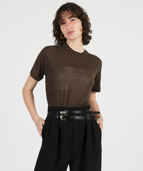 PRANK PROJECT(プランクプロジェクト)の「【2026Summer Pre-Order】サマーウールブレンドTシャツ / Summer Wool Blend T-Shirt(Tシャツ/カットソー・レディース・ブラウン/グレー/ブラック・FREE)」の8枚目の写真