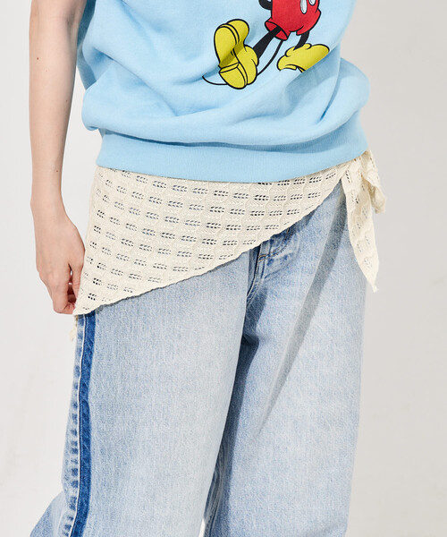 FREAK'S STORE(フリークスストア)の「かぎ編み三角スカーフ(ストール/ショール・レディース・オフホワイト/ブラック・ONE SIZE)」の4枚目の写真
