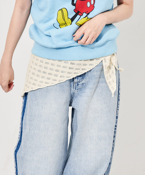 FREAK'S STORE(フリークスストア)の「かぎ編み三角スカーフ(ストール/ショール・レディース・オフホワイト/ブラック・ONE SIZE)」の7枚目の写真