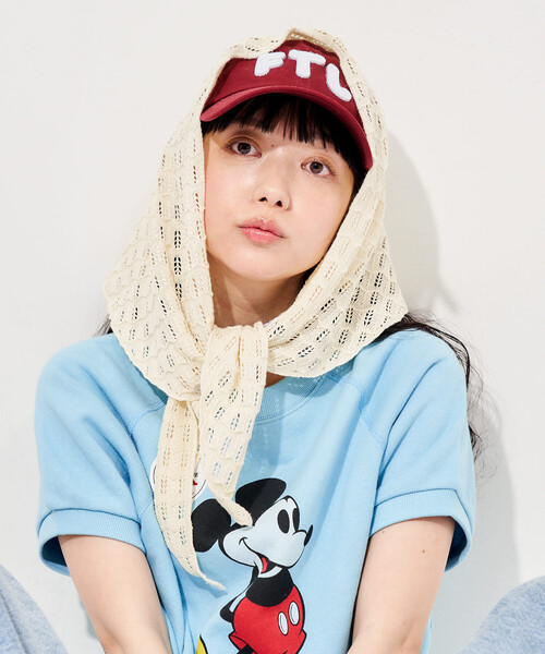 FREAK'S STORE(フリークスストア)の「かぎ編み三角スカーフ(ストール/ショール・レディース・オフホワイト/ブラック・ONE SIZE)」の8枚目の写真