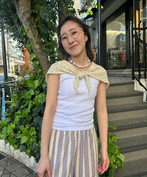 FREAK'S STORE(フリークスストア)の「かぎ編み三角スカーフ(ストール/ショール・レディース・オフホワイト/ブラック・ONE SIZE)」の12枚目の写真
