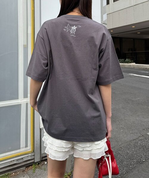 CIAOPANIC（チャオパニック）の「スターパッチワークTee（Tシャツ/カットソー・レディース・チャコールグレー/ネイビー/ホワイト・ONE SIZE）」の15枚目の写真