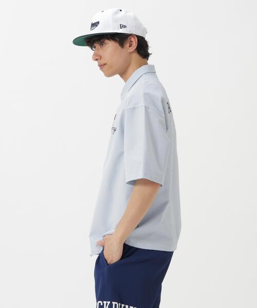 Jack Bunny!!（ジャックバニー）の「【Jack Bunny!!】吸水速乾ストライプ半袖シャツ（シャツ/ブラウス・メンズ・ネイビー/ブルー・LARGE/X-LARGE/MEDIUM）」の4枚目の写真