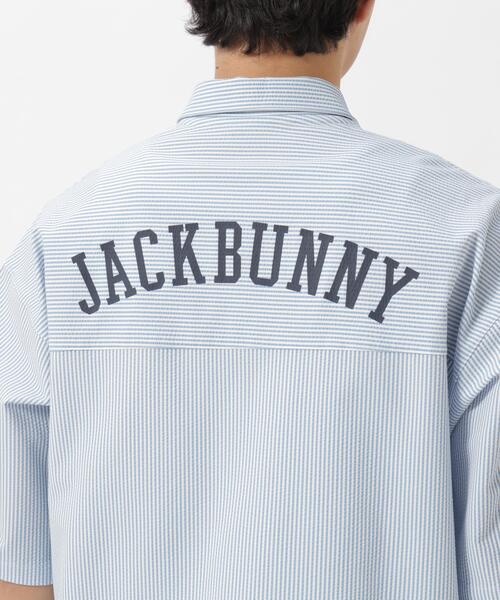Jack Bunny!!（ジャックバニー）の「【Jack Bunny!!】吸水速乾ストライプ半袖シャツ（シャツ/ブラウス・メンズ・ネイビー/ブルー・LARGE/X-LARGE/MEDIUM）」の12枚目の写真