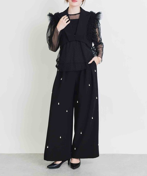 PICCIN PERLA(ピッチンペルラ)の「フロッキードットシアーブラウス(キャミ付き)(シャツ/ブラウス・レディース・ブラック・M)」の11枚目の写真