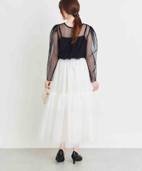 PICCIN PERLA(ピッチンペルラ)の「フロッキードットシアーブラウス(キャミ付き)(シャツ/ブラウス・レディース・ブラック・M)」の13枚目の写真