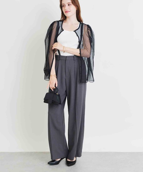 PICCIN PERLA(ピッチンペルラ)の「フロッキードットシアーブラウス(キャミ付き)(シャツ/ブラウス・レディース・ブラック・M)」の15枚目の写真