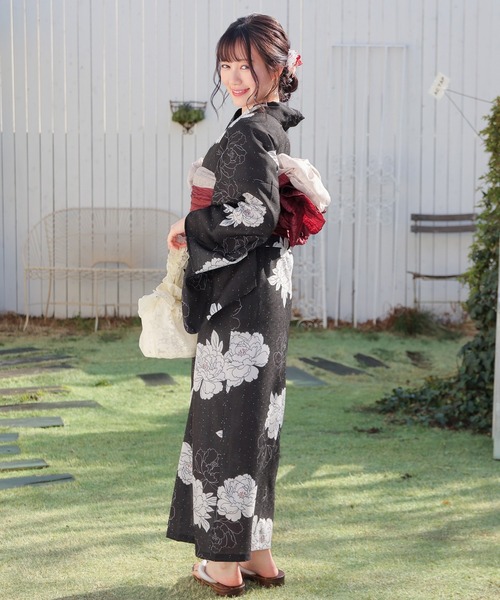 Honeys(ハニーズ)の「セパレート浴衣(ワンピースタイプ)(浴衣・レディース・ブラック系1/ネイビー系1・F)」の6枚目の写真