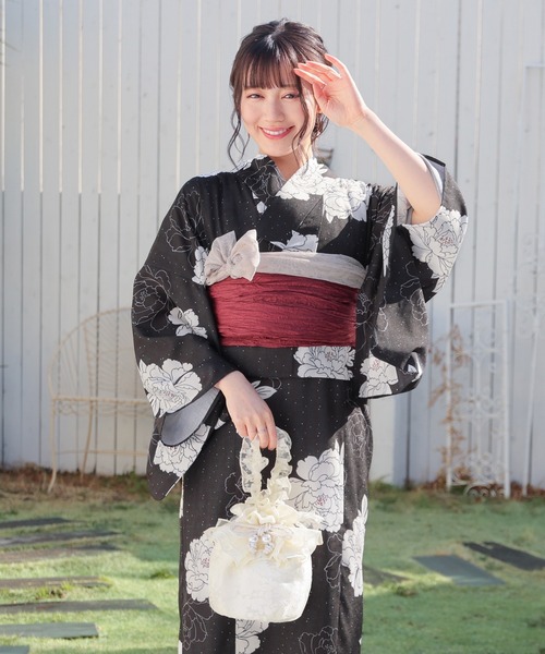 Honeys(ハニーズ)の「セパレート浴衣(ワンピースタイプ)(浴衣・レディース・ブラック系1/ネイビー系1・F)」の7枚目の写真