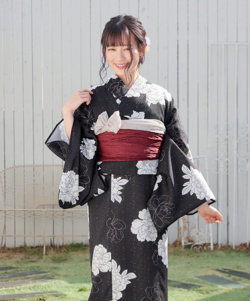 Honeys(ハニーズ)の「セパレート浴衣(ワンピースタイプ)(浴衣・レディース・ブラック系1/ネイビー系1・F)」の8枚目の写真