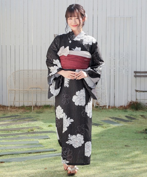 Honeys(ハニーズ)の「セパレート浴衣(ワンピースタイプ)(浴衣・レディース・ブラック系1/ネイビー系1・F)」の9枚目の写真