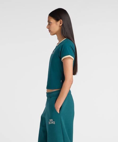 NEW BALANCE(ニューバランス)の「TracksideリンガーTシャツ(Tシャツ/カットソー・レディース・ダークグリーン・SMALL/MEDIUM/LARGE/X-LARGE)」の2枚目の写真