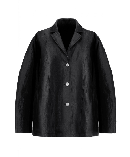 MOIREMOA(モアレモア)の「Lustre Fold-Back Jacket-Black(ナイロンジャケット・レディース・その他・FREE)」の1枚目の写真