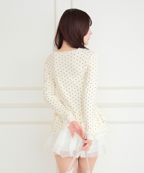ALLuRing ChaRm(アリュリングチャーム)の「Frill Lace Tiered Layered Dot Top / フリルレースティアードレイヤードドットトップス(シャツ/ブラウス・レディース・ホワイト・FREE)」の19枚目の写真