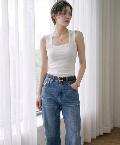 by LEGNA(バイレグナ)の「幅広ストラップタンクトップ(タンクトップ・レディース・ホワイト/ブラック/グレー・X-LARGE/LARGE/SMALL/MEDIUM/XX-LARGE)」の8枚目の写真