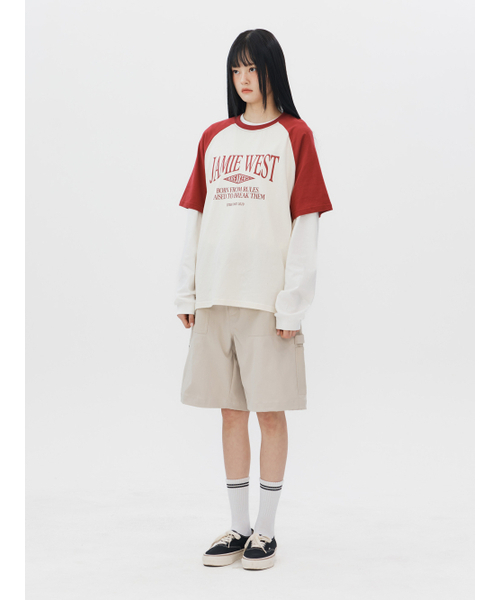JAMIE WEST(ジェイミーウエスト)の「レトロレタリングレギュラーレグランTシャツ(バーガンディ)(Tシャツ/カットソー・レディース・その他・X-LARGE/MEDIUM/LARGE)」の2枚目の写真