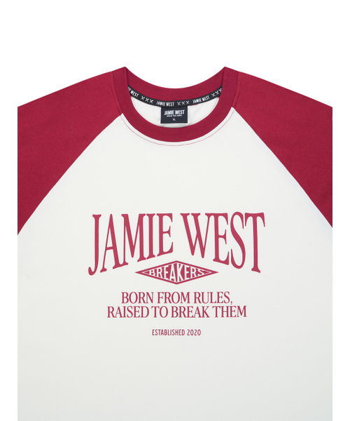 JAMIE WEST(ジェイミーウエスト)の「レトロレタリングレギュラーレグランTシャツ(バーガンディ)(Tシャツ/カットソー・レディース・その他・X-LARGE/MEDIUM/LARGE)」の5枚目の写真