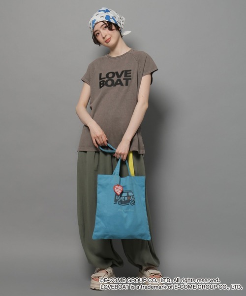 niko and...(ニコアンド)の「【LOVEBOAT(ラブボート)】コラボスプレーTシャツ(Tシャツ/カットソー・レディース・モカ/チャコール・MEDIUM/LARGE)」の6枚目の写真