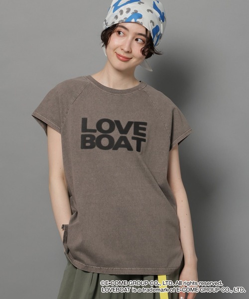 niko and...(ニコアンド)の「【LOVEBOAT(ラブボート)】コラボスプレーTシャツ(Tシャツ/カットソー・レディース・モカ/チャコール・MEDIUM/LARGE)」の8枚目の写真